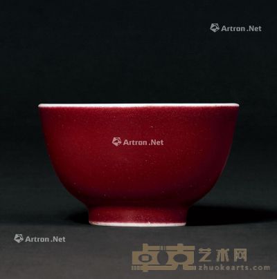 清乾隆 霁红釉杯 直径7.7cm