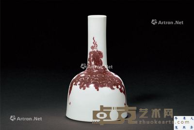 清康熙 釉里红夔凤纹双陆尊 高17.3cm