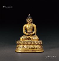 清初（17世纪） 铜鎏金释迦牟尼佛坐像