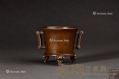 清乾隆 铜法盏炉 10.8×8.2cm