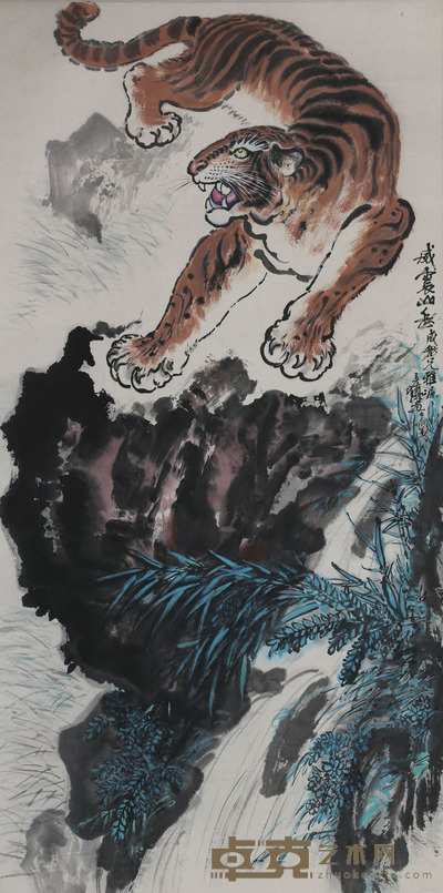 丁立镇《虎》 134×67cm