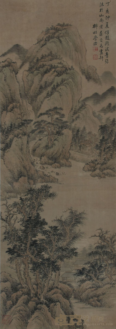 王学浩《山水》 89×32cm