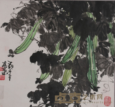 邹友蒸《丝瓜》 48×52cm