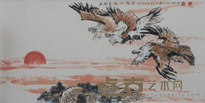 杜显清《飞鹰图》 137×69cm