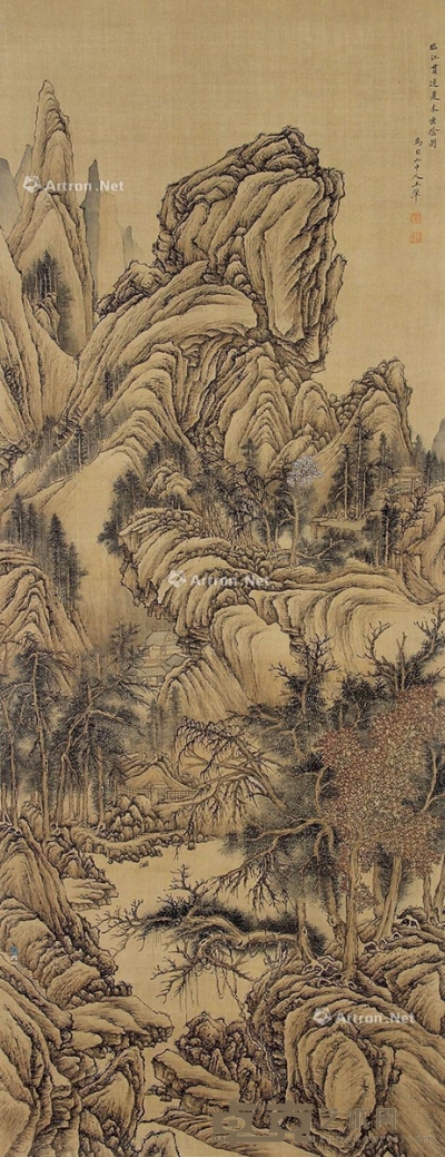 王翚     山水 124×48cm