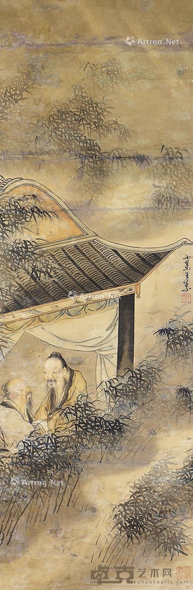 王素     山水人物 82×28cm