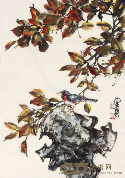 陈佩秋 花鸟 68×48cm