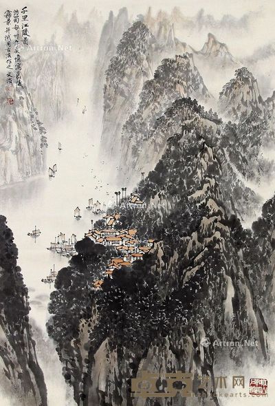 宋文治 山水 69×45cm