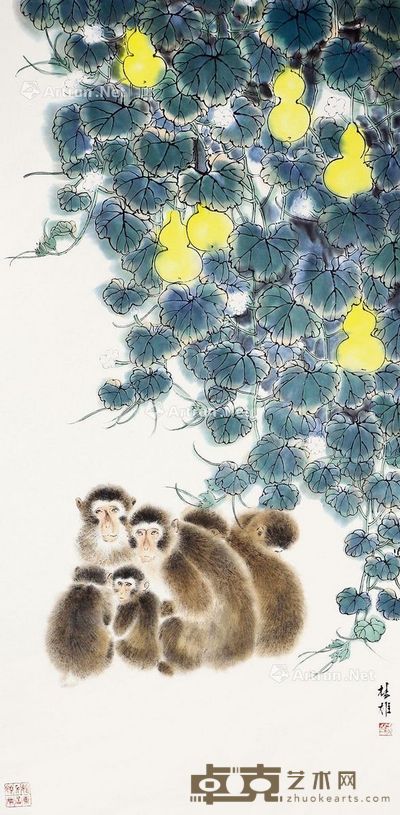 方楚雄 猴子 138×70cm