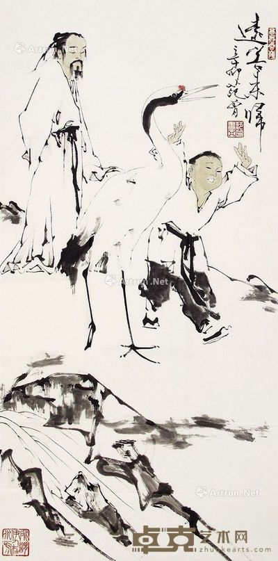 范曾 远客归来 137×68cm
