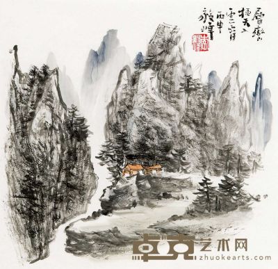 李毅峰 层峦插天入云霄 34.5×36cm