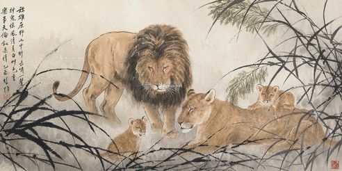 方楚雄 群狮图