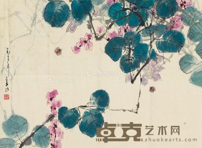 李山 花卉 32×43cm