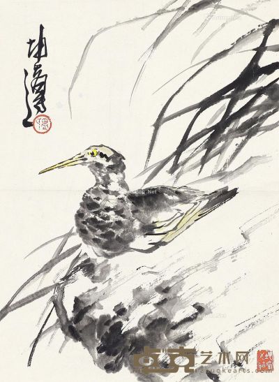 卢坤峰 花鸟 51.3×37cm