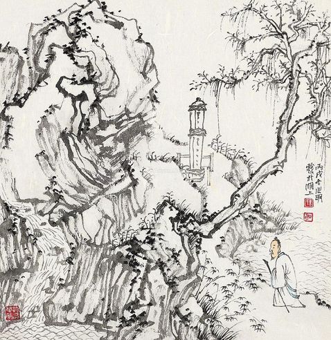 金心明 人物山水