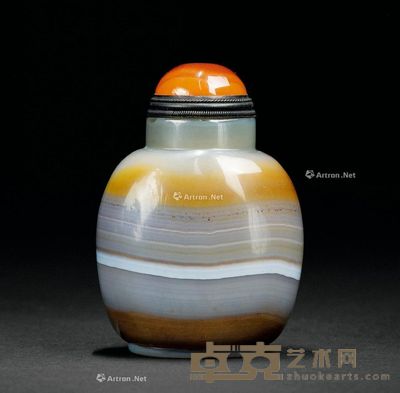 清 玛瑙路路通纹鼻烟壶 7×3.6×5cm