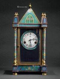 1824年 法国制铜胎掐丝珐琅彩座钟