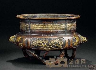 大清乾隆年制款 铜香炉 20×14.5cm