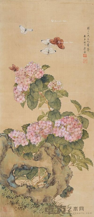 居廉 绣球花 75×32cm