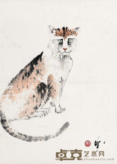 梁占峰 猫 63×45cm