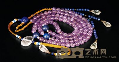 清 紫水晶朝珠 直径1.3cm