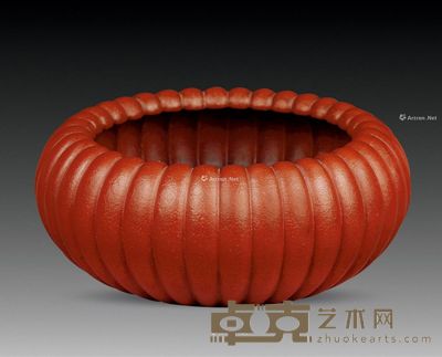 紫砂南瓜型笔洗 (一件) 直径22.5cm