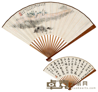 张大千 萧退庵 春熙觅句图 秋兴一首 19×54cm×2
