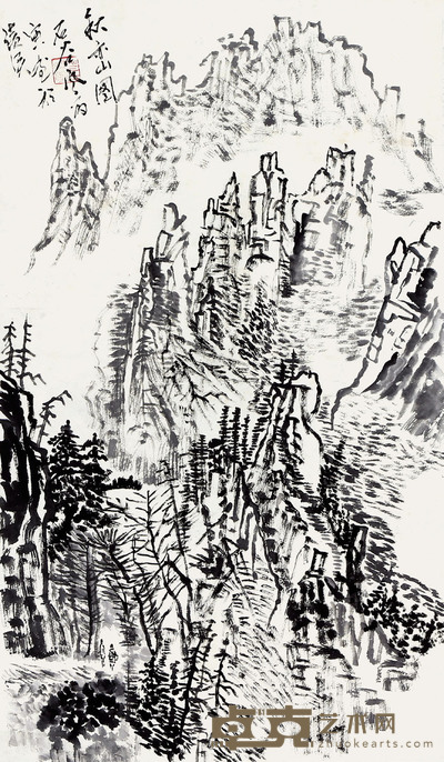 石谷风　秋恋图 68×38cm　约2.3 平尺