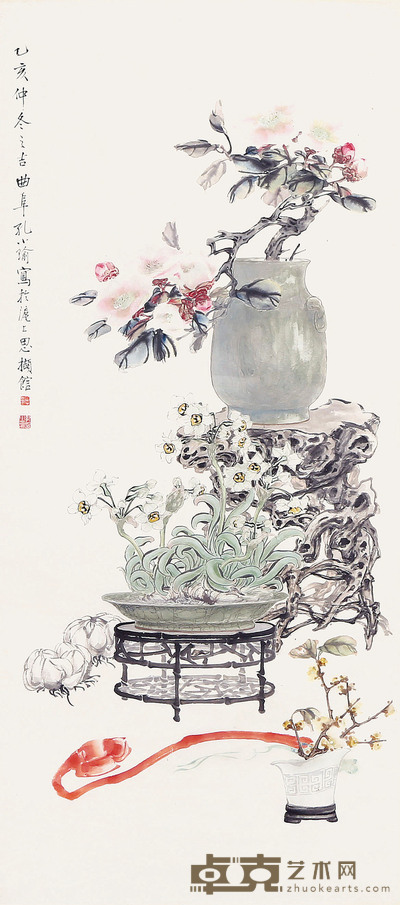 孔小瑜　花卉图 112×50cm　约5.0 平尺