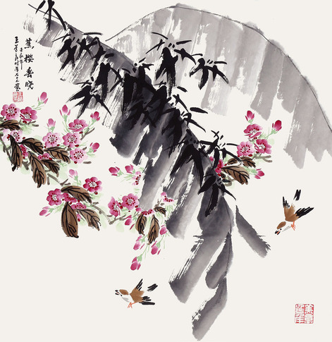 王道良　蕉樱春晓