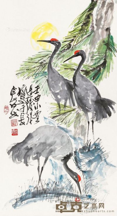 陈笳咏 松鹤图 99×56cm