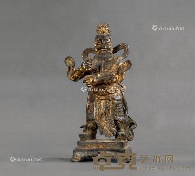 十六世纪 天王像 铜 30cm