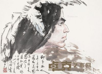 杨之光 印第安人 60×84cm