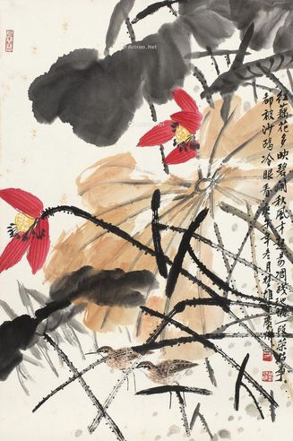 方楚雄 红藕双鸟