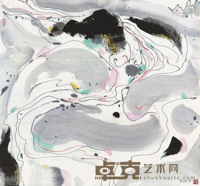 吴冠中 行云流水 90×96cm