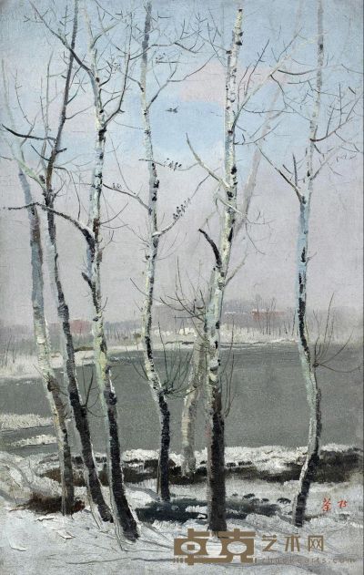 吴冠中 1975年作 北京·雪 油彩 画布 73×46.5cm
