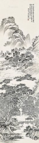 陶绍源 秋山萧寺图