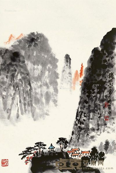 钱松嵒 半山亭 131×47cm