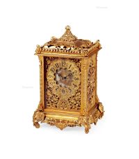 约20世纪 法国 铜鎏金旅行座钟