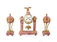 约19世纪 法国 大理石廊柱钟 （三件套）