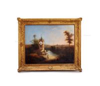约19世纪 法国 油画音乐钟