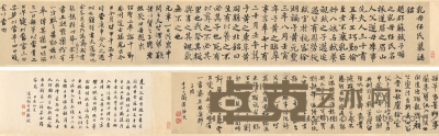 楷书 临苏轼书法卷 手卷 纸本 画心325.5×25.5cm；题跋61.5×28.5cm