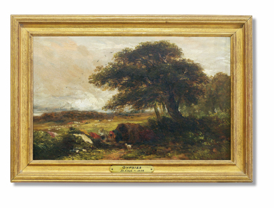 1848年作 有吉普赛帐篷的风景 木板 油画