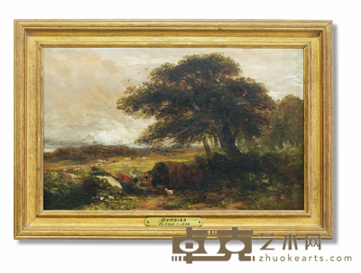 1848年作 有吉普赛帐篷的风景 木板 油画 22.9×35.6cm