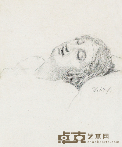 1819～1823年间作 睡女 纸本 素描 18×14.5cm