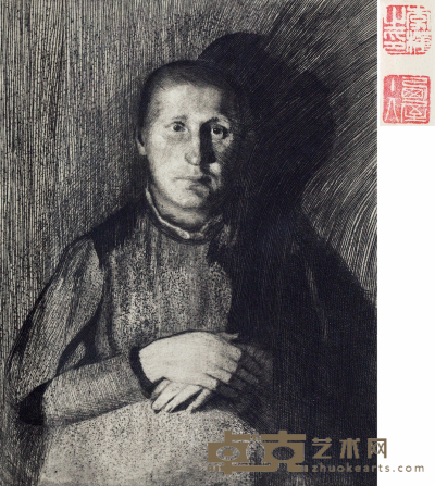 妇人 纸本 铜版画 27.5×21cm