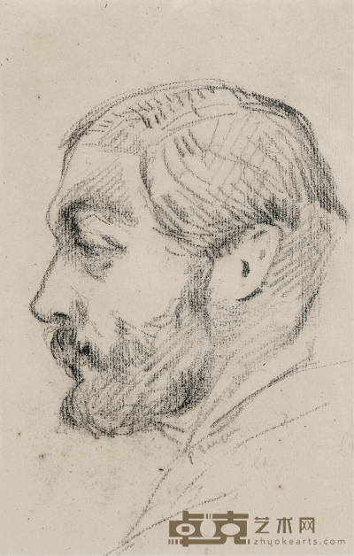 帕罗尼尼肖像，及河边小景 纸本 素描 23.5×13.3cm；13.3×23.5cm