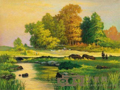 丁光燮     1942年作 牧牛风景 45×60cm