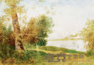 丁光燮 1939年作 风景 24×35cm