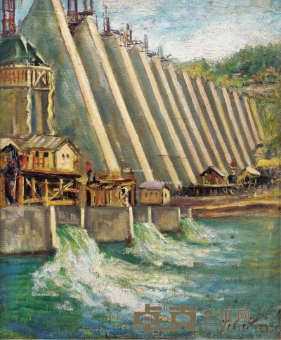 林达川     1957年作 水库 55×45cm